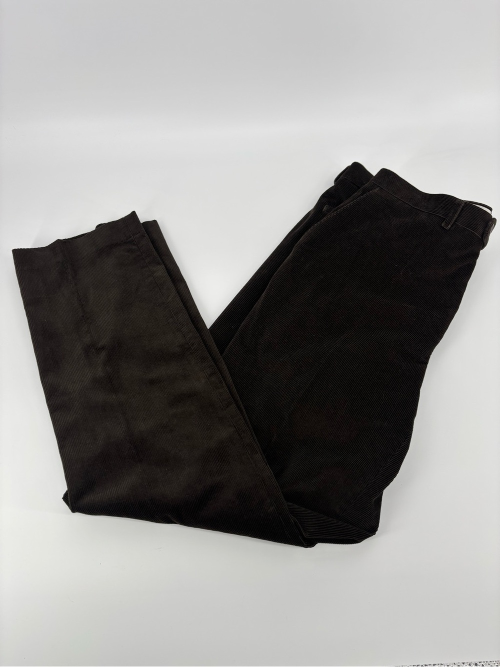 Lauren Ralph Lauren Men's Corduroy Pants 36x32 Dark Brown Flat Front 100% Cotton
